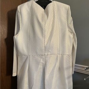 Silver Terramina dress zip up back satin looking material long sleeve